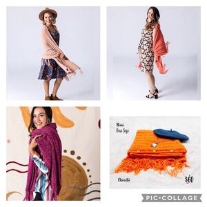 Lularoe Mimi Orange Sweater Wrap NWT